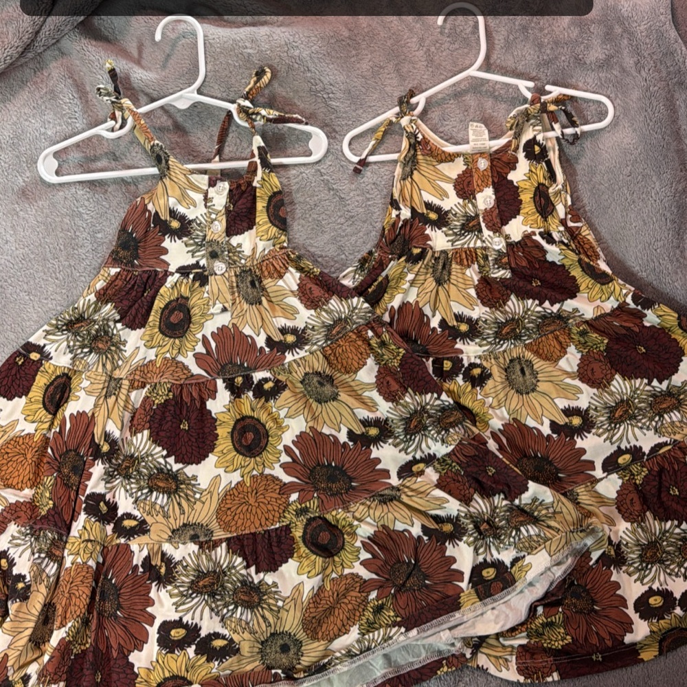 Kate Quinn Floral Kids Dress in Brown and Cream